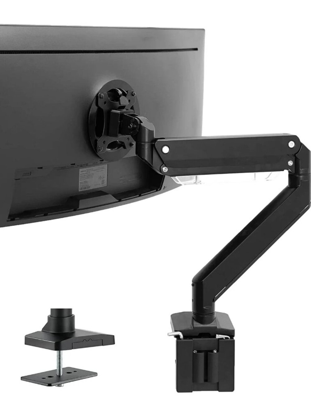 VIVO Pneumatic Monitor Arm - Single Desk Mount - STAND-V101G1, VESA 75 / 100 BLK